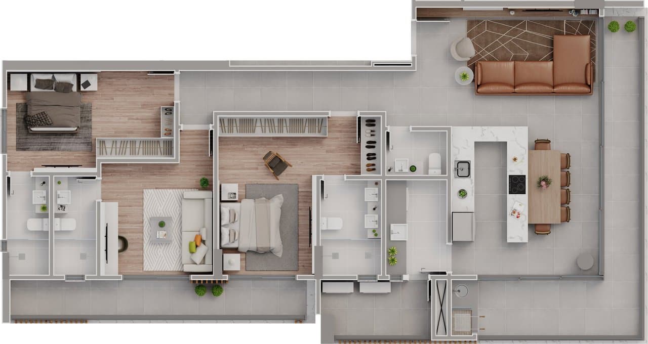 Apartamento de 3 quartos com 3 suítes e 164 m² em Itajaí