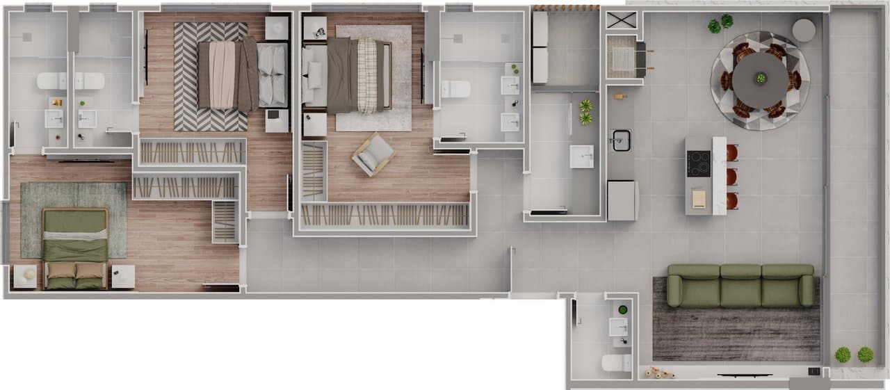 Apartamento de 3 quartos com 3 suítes e 164 m² em Itajaí