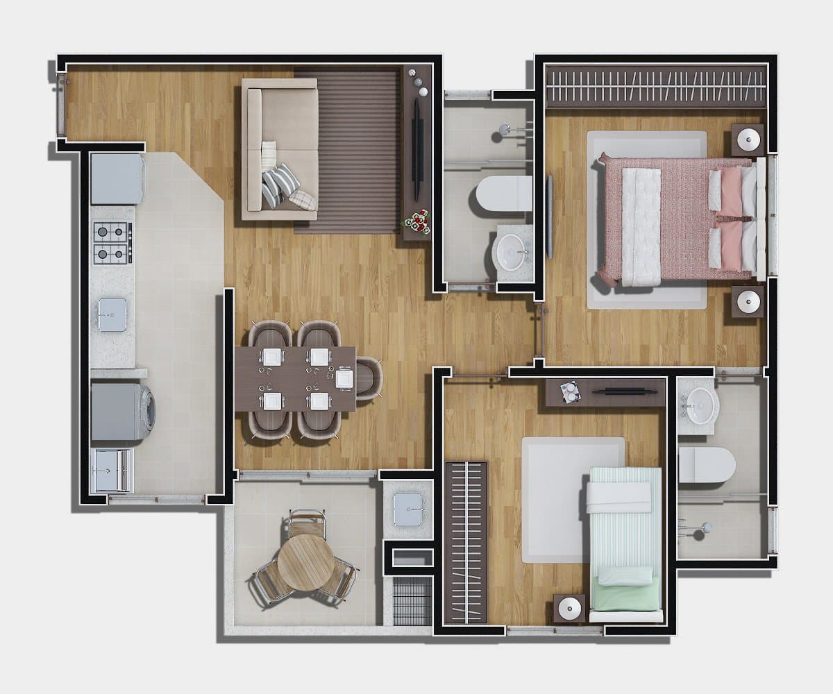 Apartamento de 1 quarto com 1 suíte e 56 m² em Itajaí