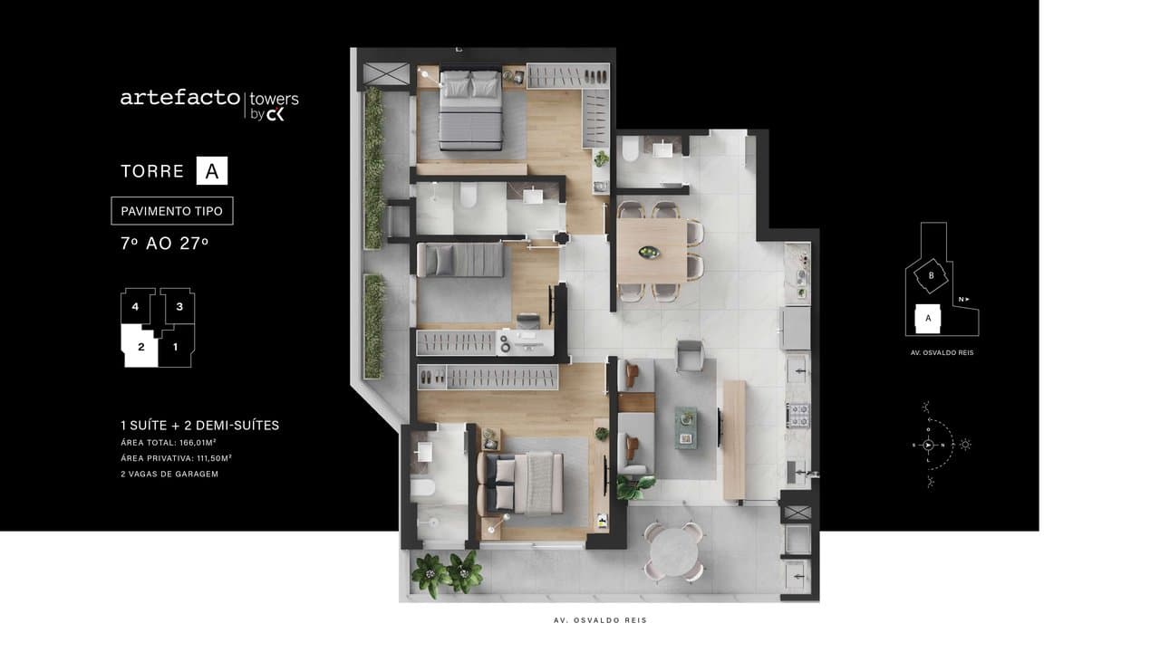 Apartamento de 2 quartos com 1 suíte e 112 m² em Itajaí