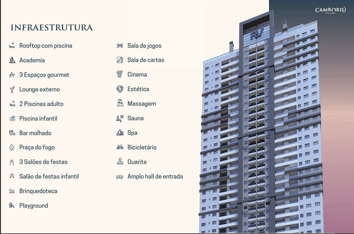 Apartamento de 2 quartos com 1 suíte e 94 m² em Camboriú