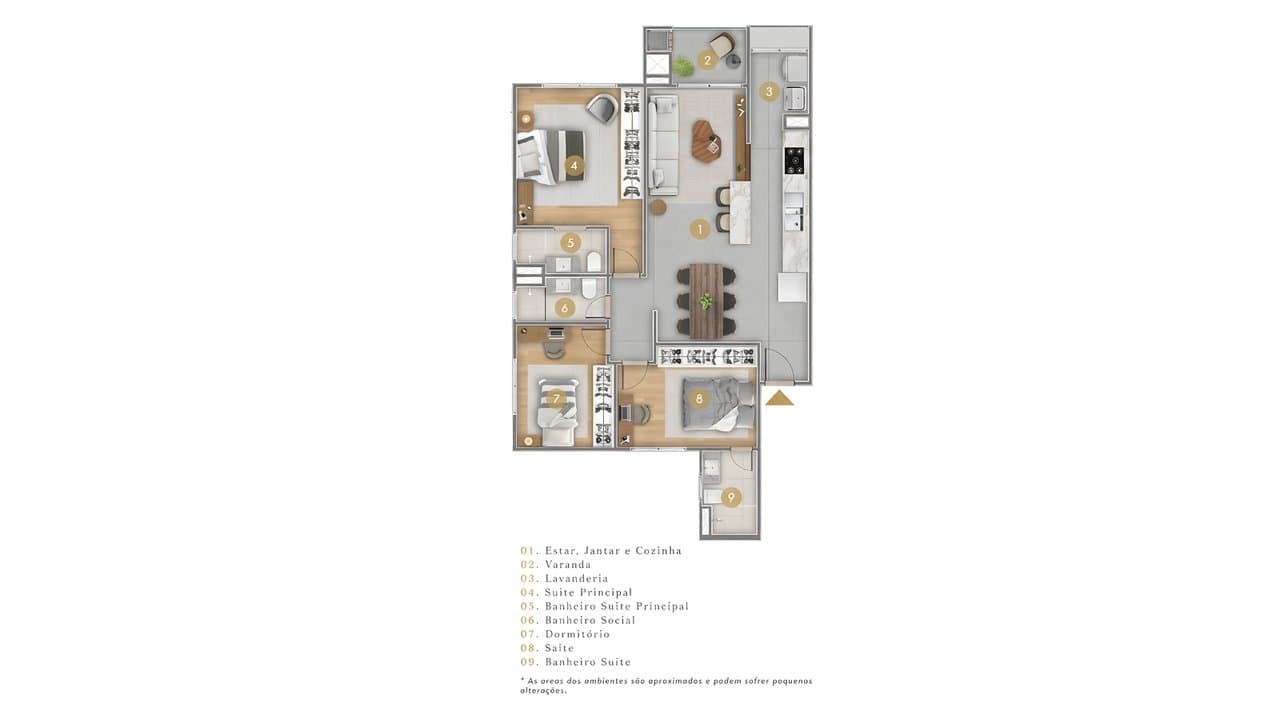 Apartamento de 3 quartos com 2 suítes e 92 m² em Camboriú