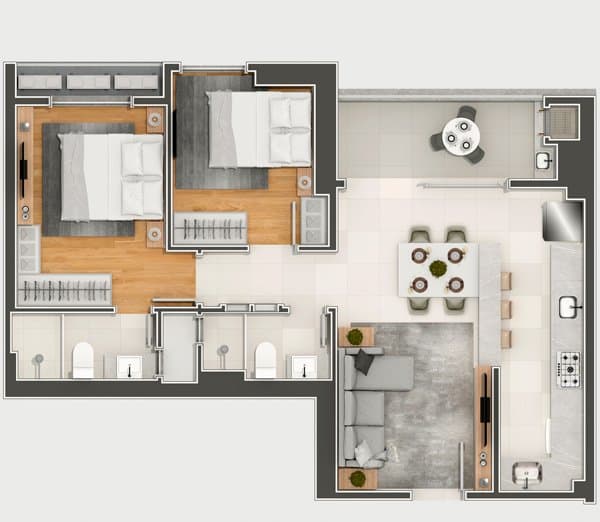 Apartamento de 2 quartos com 1 suíte e 73 m² em Camboriú