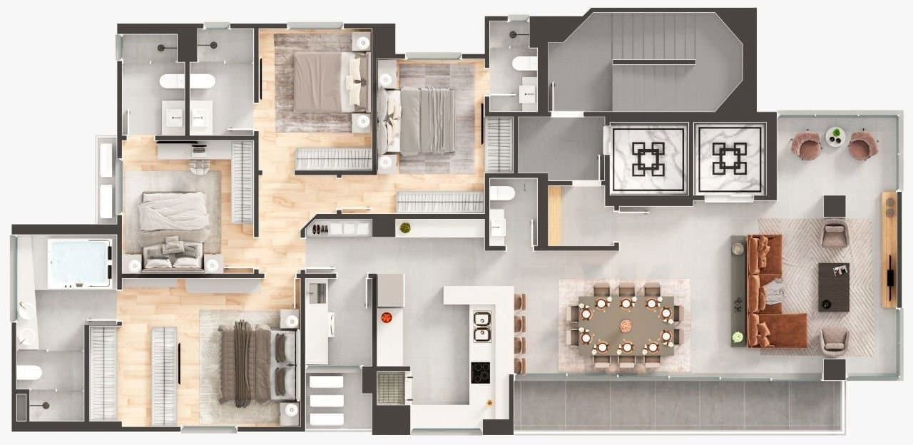 Apartamento de 4 quartos com 4 suítes e 192 m² em Bal. Camboriú
