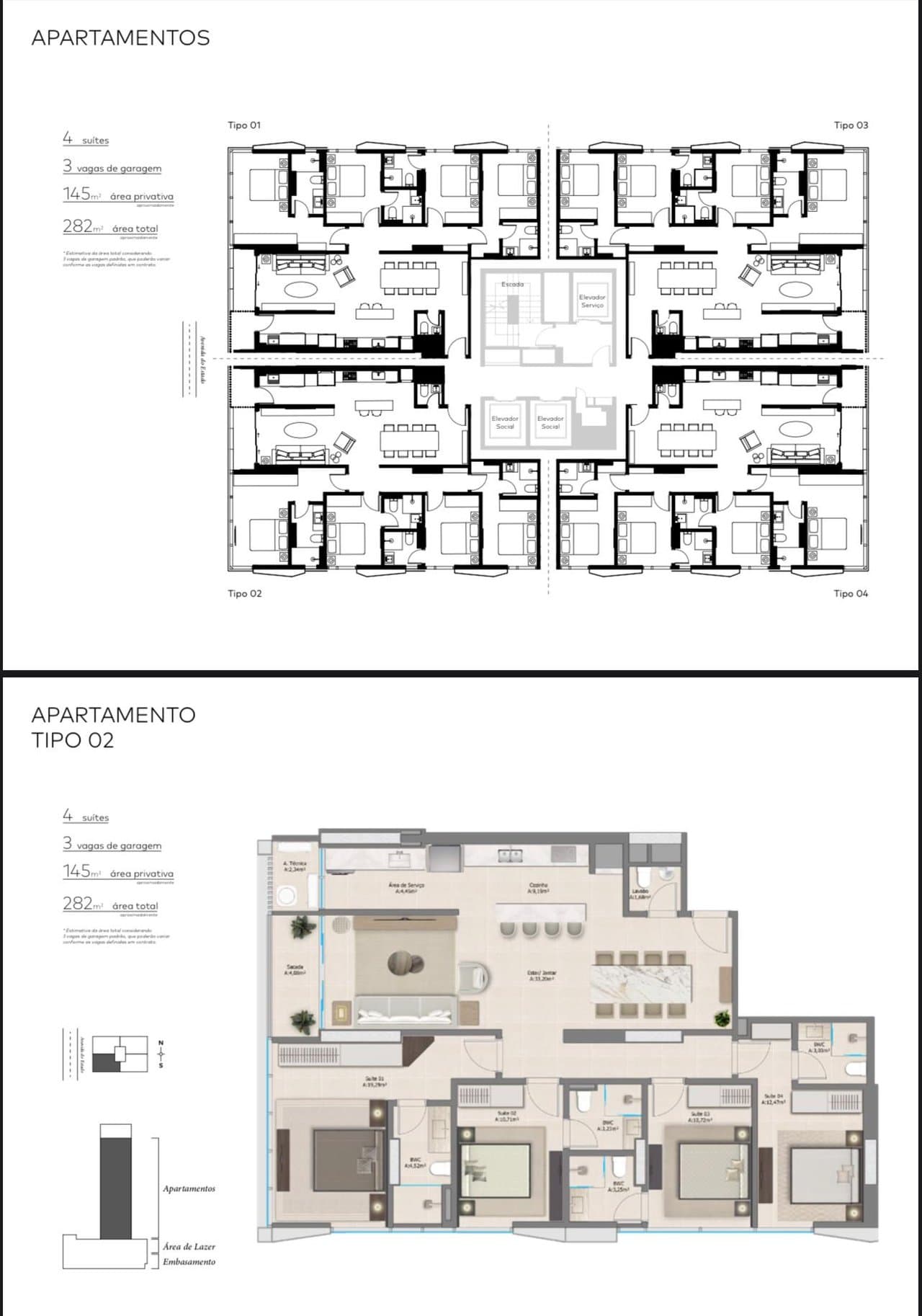 Apartamento de 4 quartos com 4 suítes e 145 m² em Bal. Camboriú