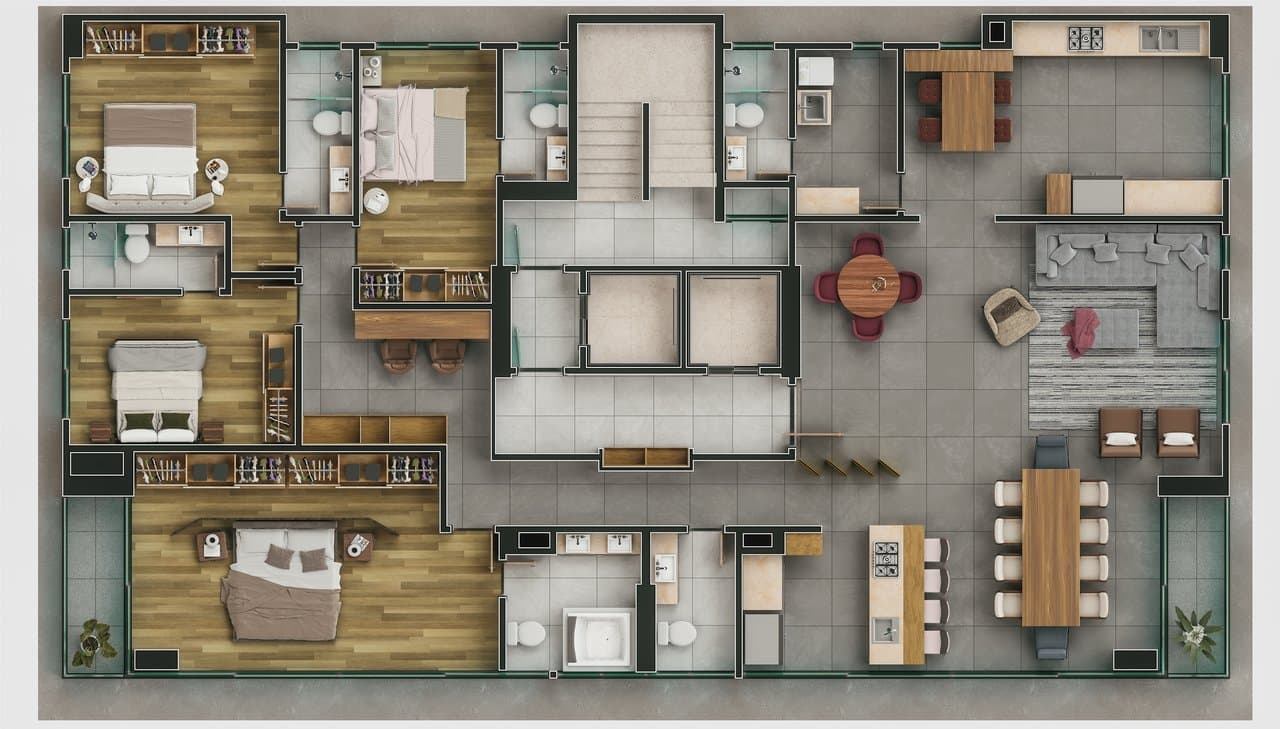 Apartamento de 4 quartos com 4 suítes e 266 m² em Bal. Camboriú