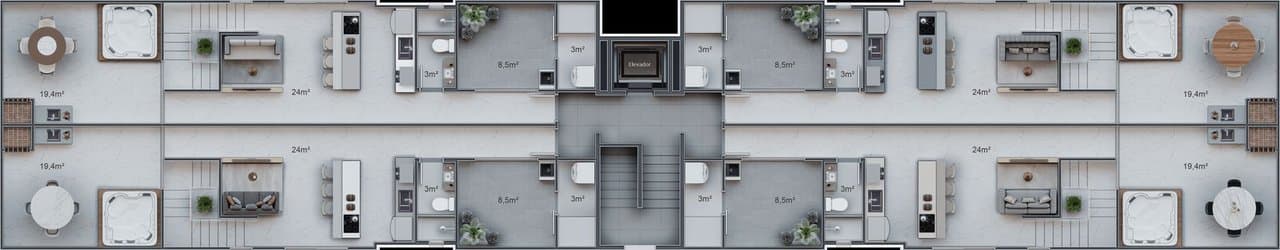 Apartamento de 3 quartos com 3 suítes e 144 m² em Bombinhas